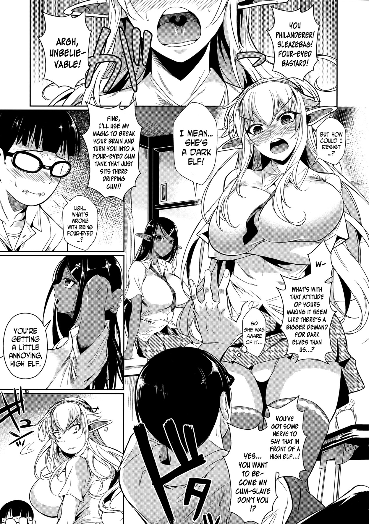 Hentai Manga Comic-High Elf x High School - Dark Skinned x Light Skinned-Read-4